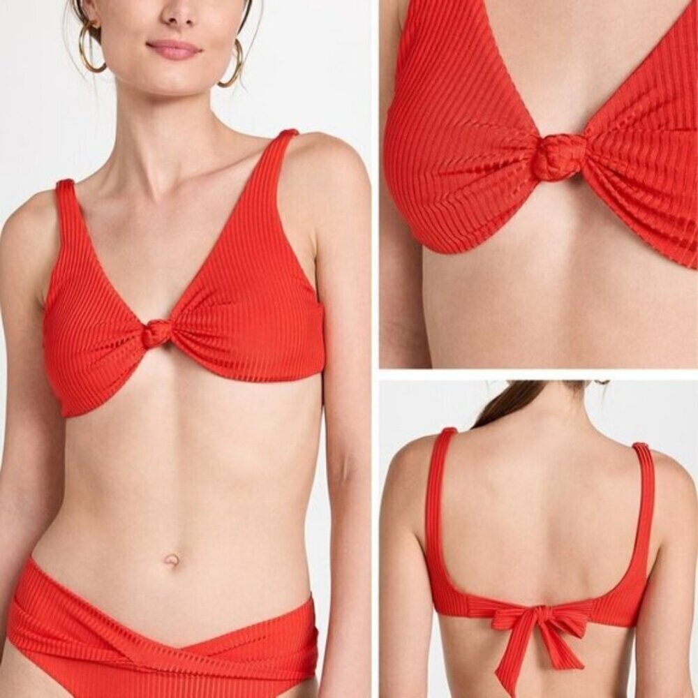 Pq Swim Women's Drew Knot Tie Halter Top Sz 14 Calypso